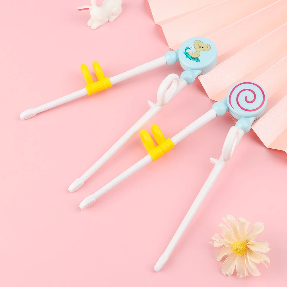 1 Pair Cartoon Animal Head Chopsticks Children Eating Training Chopsticks Baby Safty Learning Chopsticks Reusable Tableware