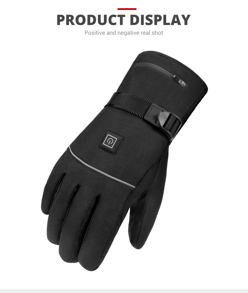 Winter Heated Gloves Men Women Thermal Motorcycle Heated Gloves for Snowmobile Windbreak Riding Warm Hand Gloves Warm Waterproof