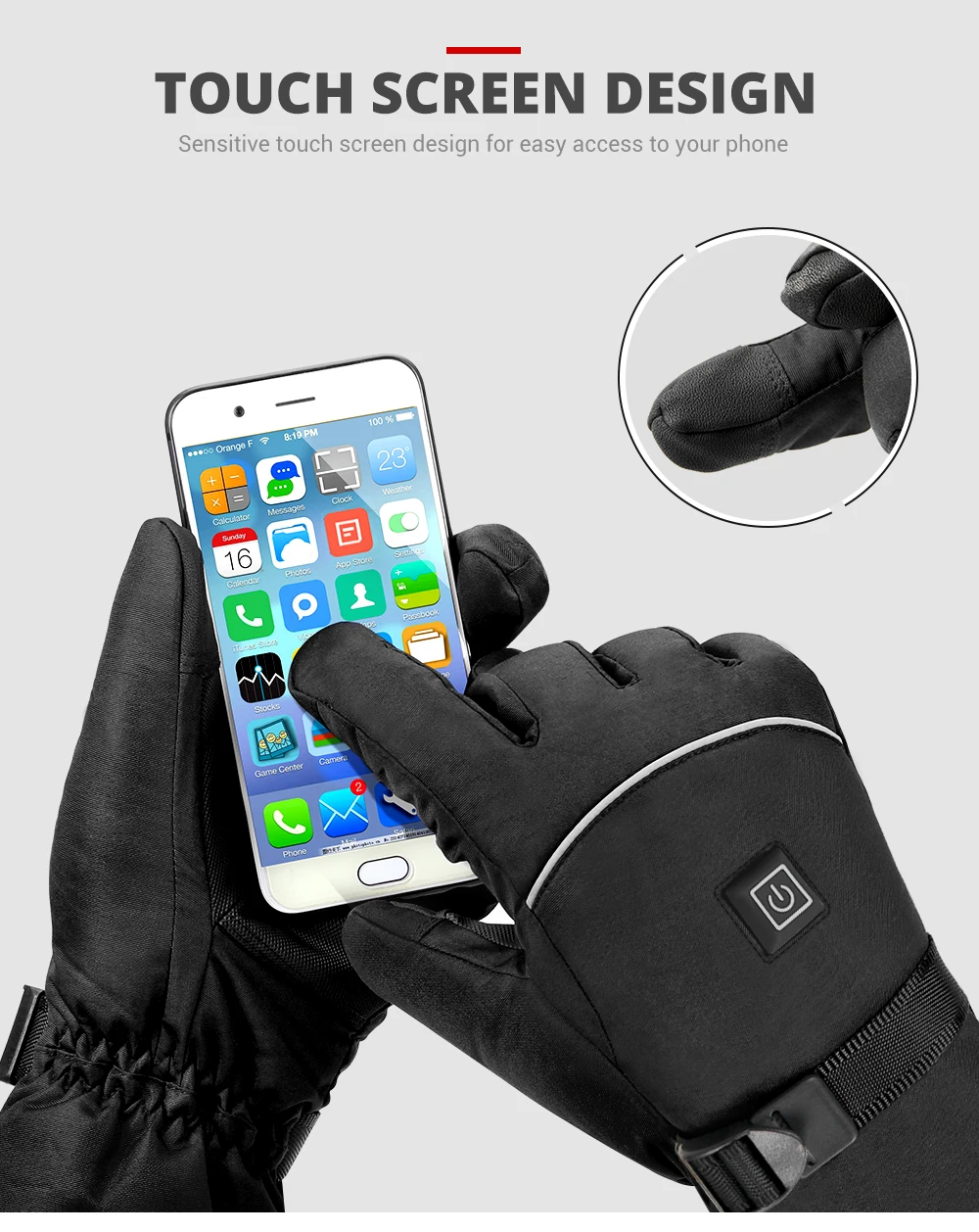 Winter Heated Gloves Men Women Thermal Motorcycle Heated Gloves for Snowmobile Windbreak Riding Warm Hand Gloves Warm Waterproof