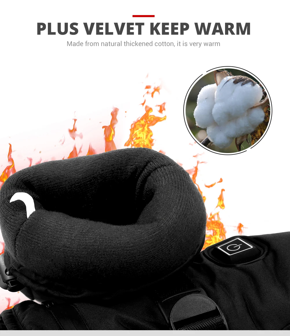 Winter Heated Gloves Men Women Thermal Motorcycle Heated Gloves for Snowmobile Windbreak Riding Warm Hand Gloves Warm Waterproof