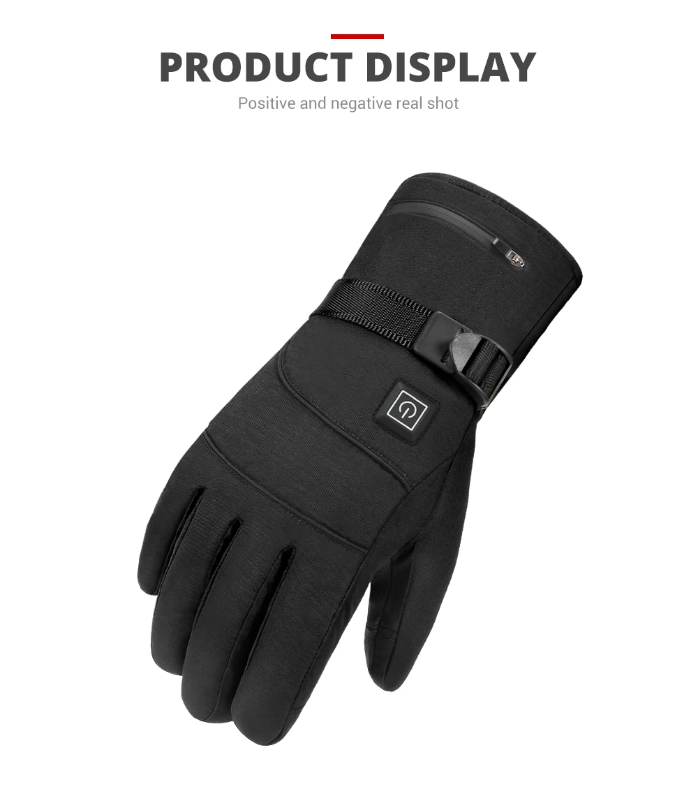 Winter Heated Gloves Men Women Thermal Motorcycle Heated Gloves for Snowmobile Windbreak Riding Warm Hand Gloves Warm Waterproof