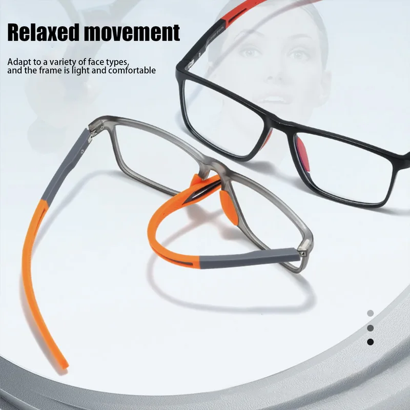 Unisex Blue Light Blocking Sports Glasses Fashion TR90 Frame Near Sight Myopia Eyewear Transparent Eyeglasses for Men Women