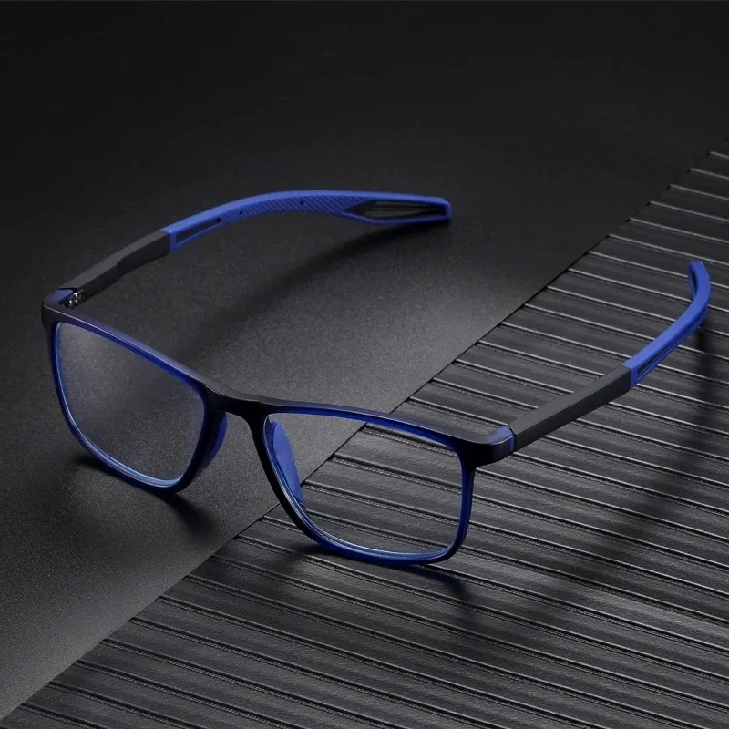 Unisex Blue Light Blocking Sports Glasses Fashion TR90 Frame Near Sight Myopia Eyewear Transparent Eyeglasses for Men Women