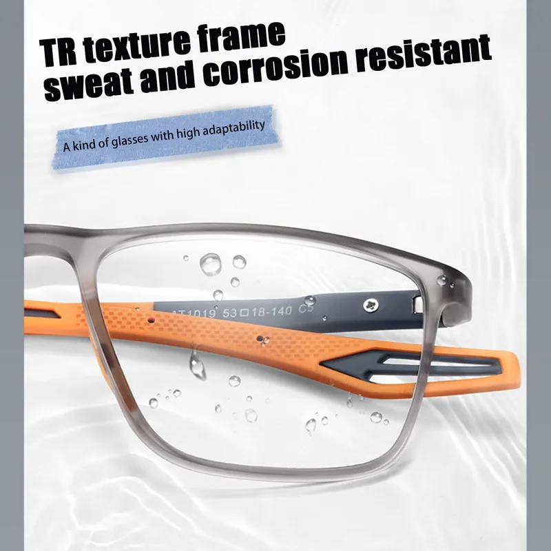 Unisex Blue Light Blocking Sports Glasses Fashion TR90 Frame Near Sight Myopia Eyewear Transparent Eyeglasses for Men Women