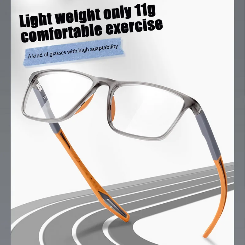Unisex Blue Light Blocking Sports Glasses Fashion TR90 Frame Near Sight Myopia Eyewear Transparent Eyeglasses for Men Women