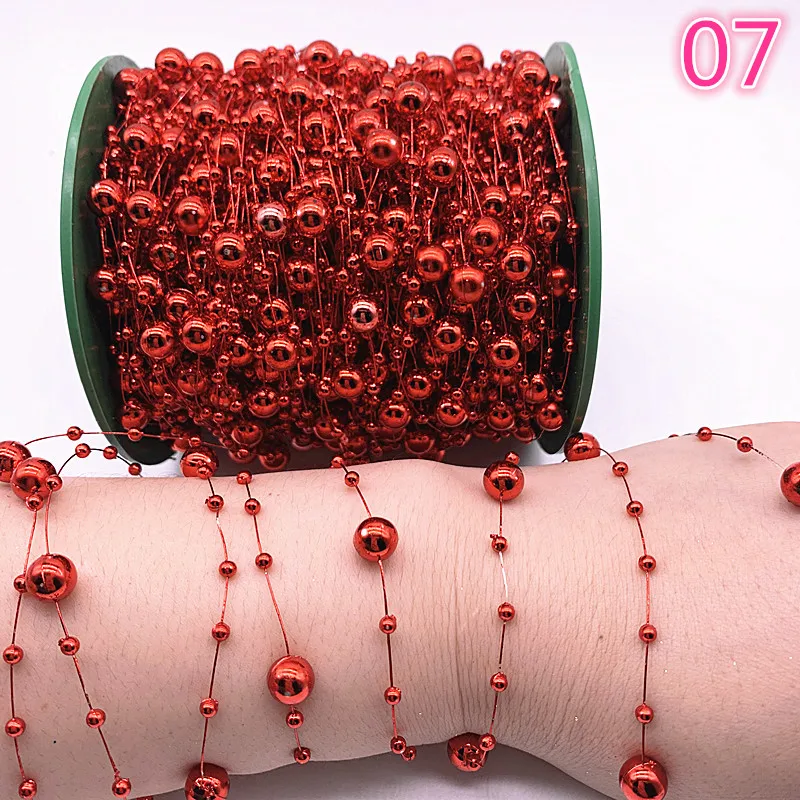 NEW 5yards Fishing Line Artificial Pearls Flower Beads Chain Garland Flowers Wedding Party Decoration Diy #07