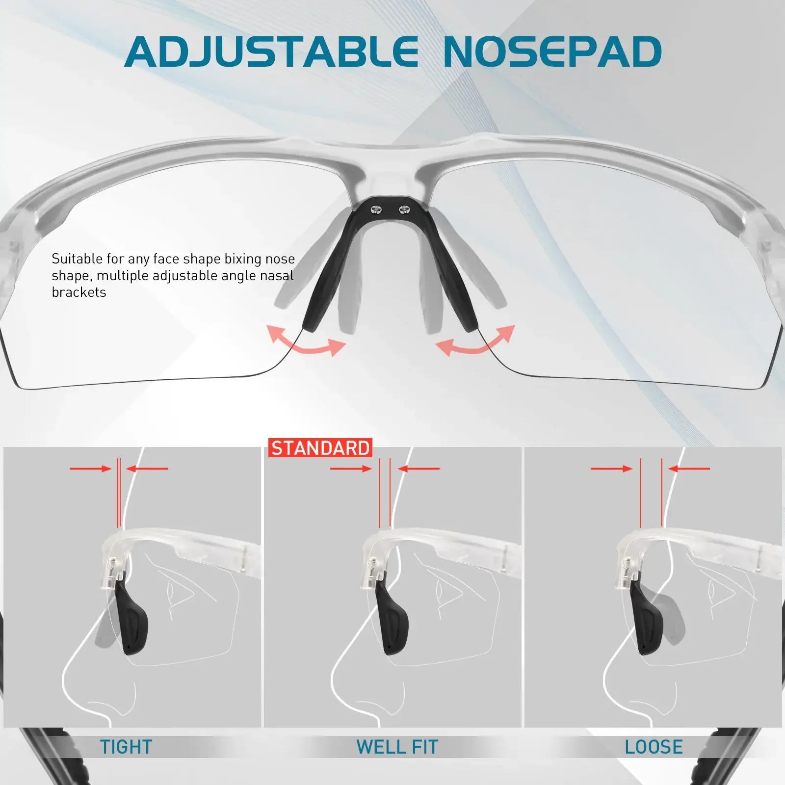 SCVCN Photochromic Cycling Glasses Men MTB Cycling Sunglasses Road Bike Glasses UV400 Bicycle Glasses Outdoor Sports Sunglasses