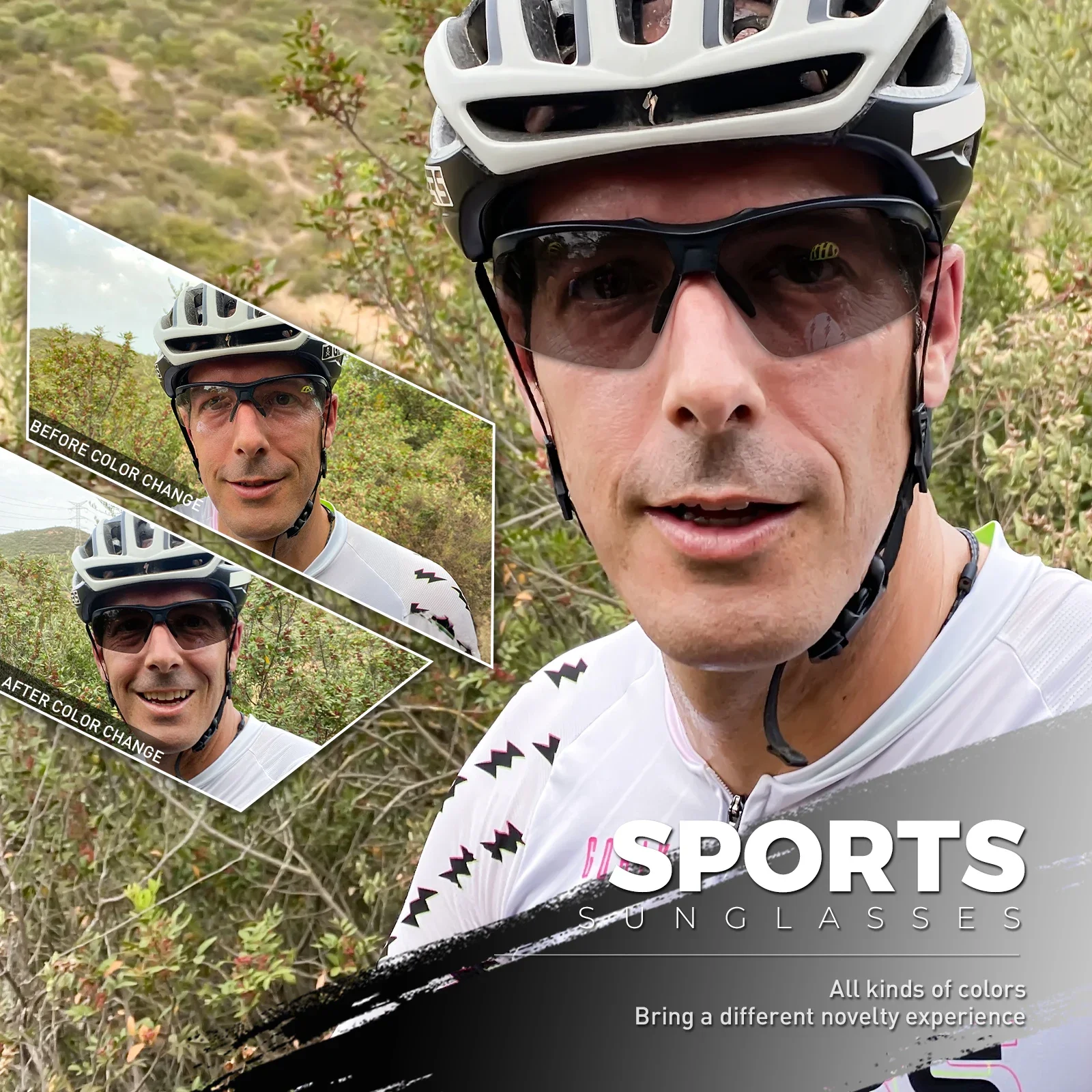 SCVCN Photochromic Cycling Glasses Men MTB Cycling Sunglasses Road Bike Glasses UV400 Bicycle Glasses Outdoor Sports Sunglasses