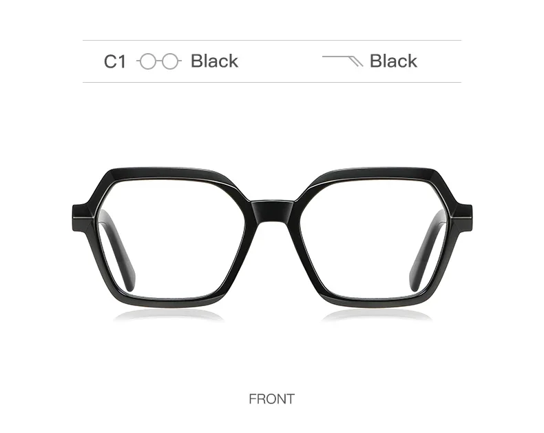 CLLOIO Ladies Trend Street Style Glasses Polygonal Gradual Change Frames Blue Light Filter Reading Glasses Customizable Myopia