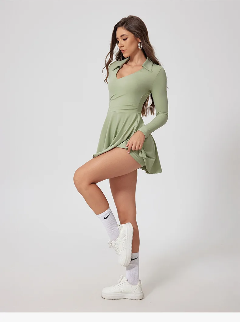 FUBEIKE Tennis Clothes Dress To Use With Tennis Skirt Woman Dresses Luxury Women 2024 Women's Golf Wear Exercise Yoga Clothing