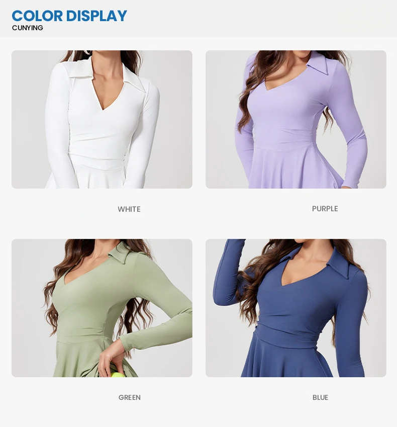 FUBEIKE Tennis Clothes Dress To Use With Tennis Skirt Woman Dresses Luxury Women 2024 Women's Golf Wear Exercise Yoga Clothing