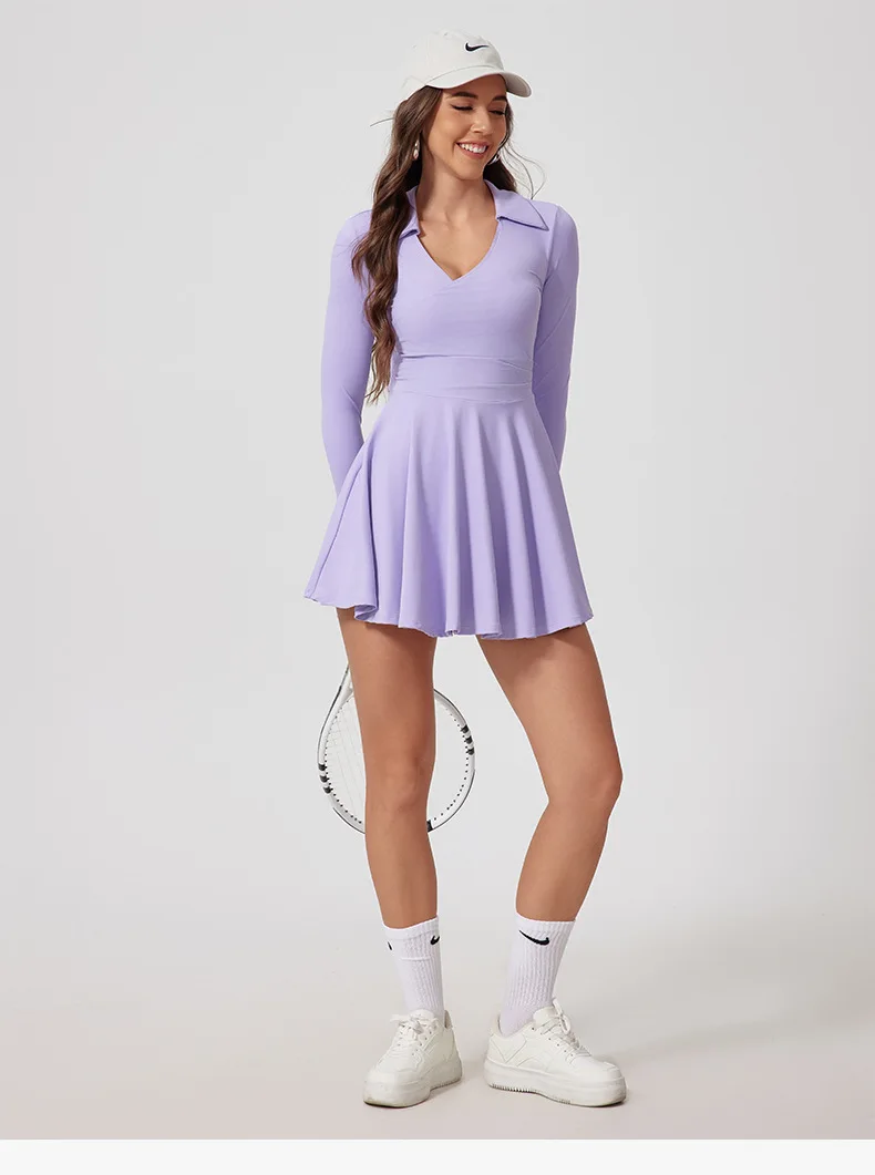 FUBEIKE Tennis Clothes Dress To Use With Tennis Skirt Woman Dresses Luxury Women 2024 Women's Golf Wear Exercise Yoga Clothing