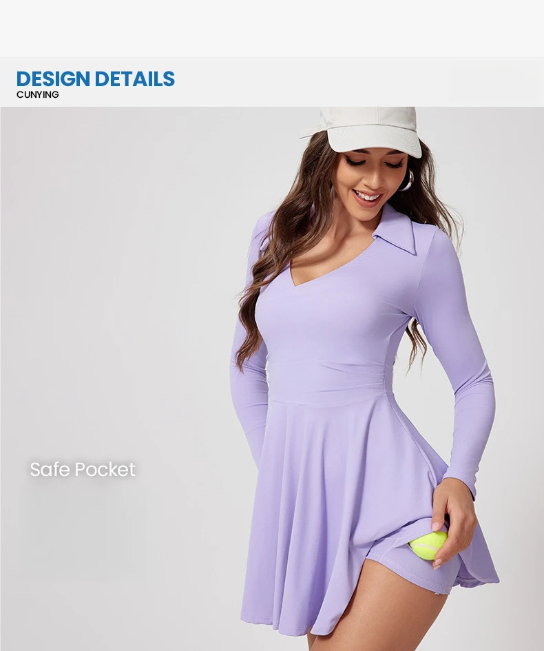 FUBEIKE Tennis Clothes Dress To Use With Tennis Skirt Woman Dresses Luxury Women 2024 Women's Golf Wear Exercise Yoga Clothing