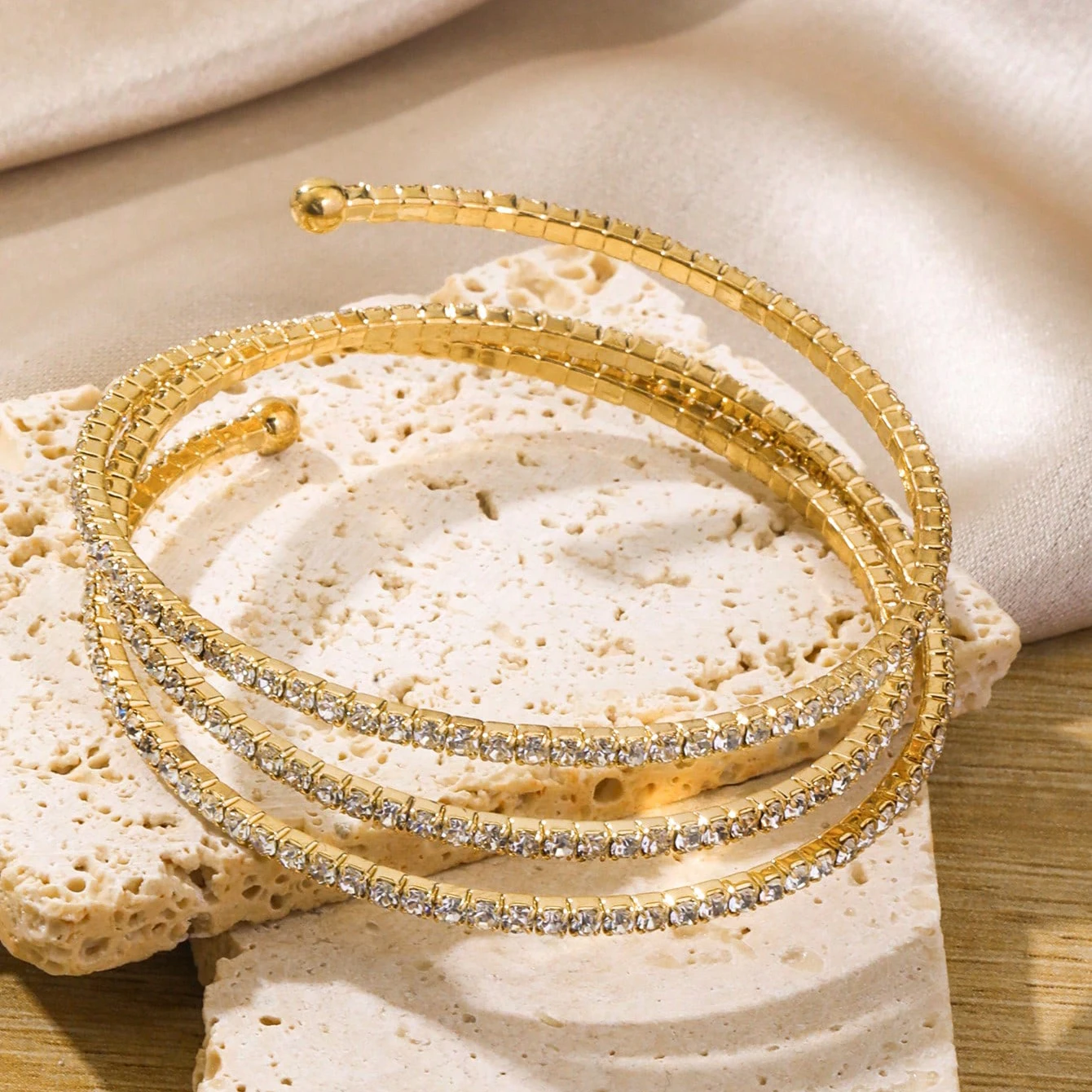 FTCY Boho Arm Bracelet for Women Vintage Geometric Gold Color Leaf Women's Arm Bangles Adjustable Jewelry