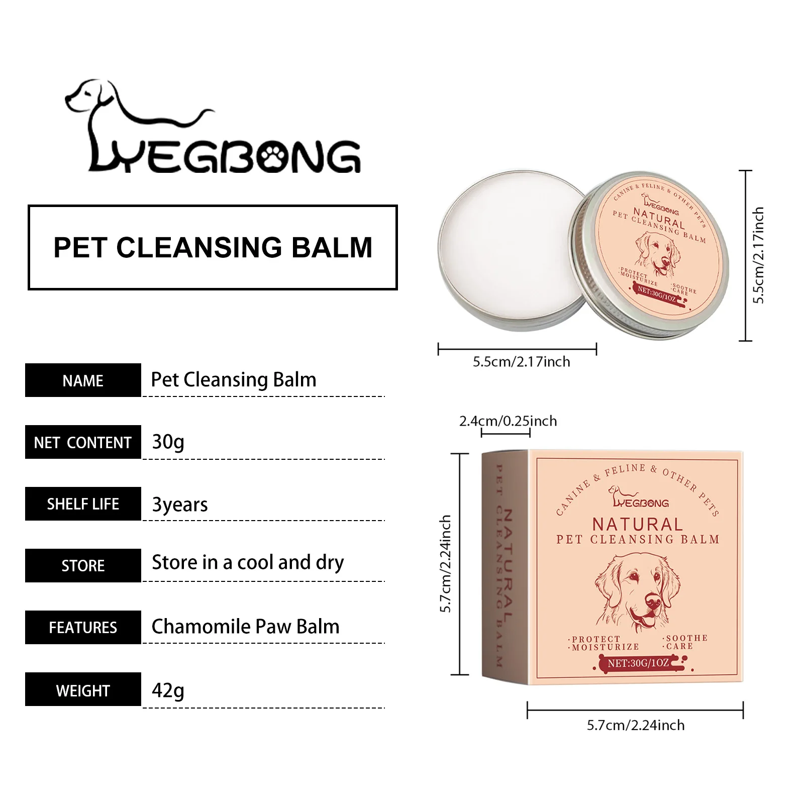 YEGBONG Pet Tear Stains Remover Balm 30g Eye Dogs Eye Stain Cleaning Cream Keep Drying Prevent Pigmentation Reduce Tear Marks