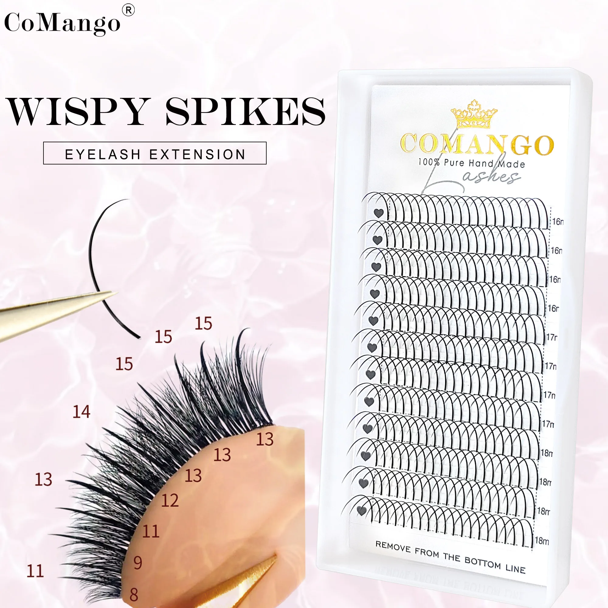 Spikes Wispy Eyelashes Extension A Shape Tapered Flat Base Fluffy Eyelash Mix 8-15mm/16-18mm Matte Cluster Make up Tools