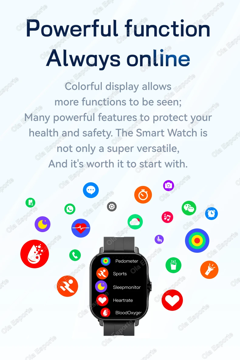 Men Women Smart Watch 1.83''Waterproof Fitness Sports Watch Answer Call Sleep Sport Pedometer Information Alerts Smartwatch HT30