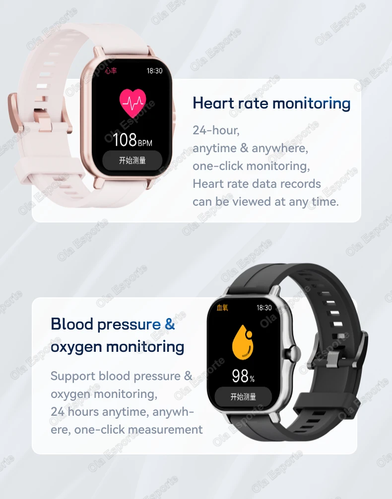 Men Women Smart Watch 1.83''Waterproof Fitness Sports Watch Answer Call Sleep Sport Pedometer Information Alerts Smartwatch HT30