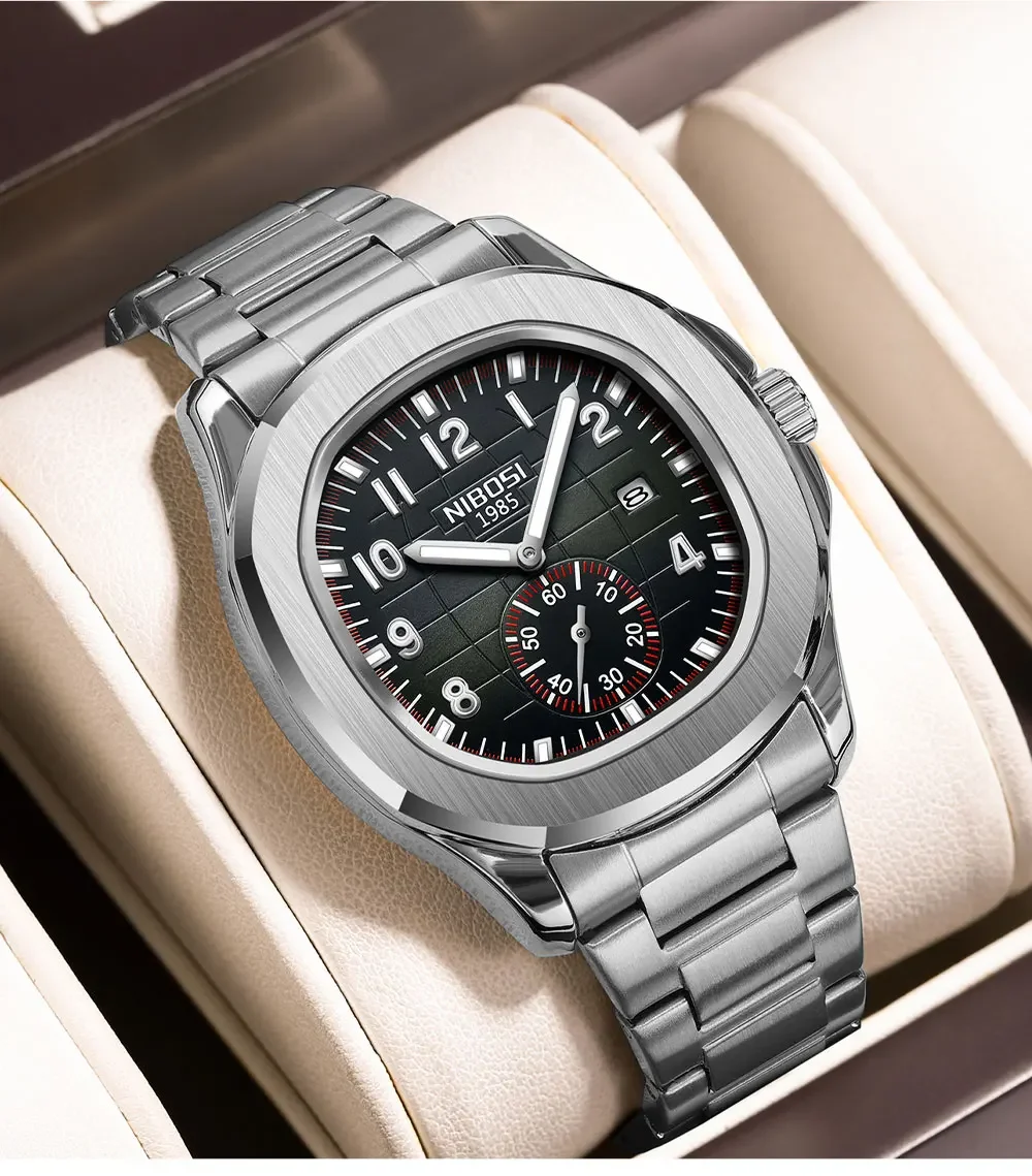 NIBOSI Sport Men Watch Top Brand Luxury AQUANAUT Quartz Watches for Men Waterproof Luminous Auto Date Male Watch Reloj Hombre