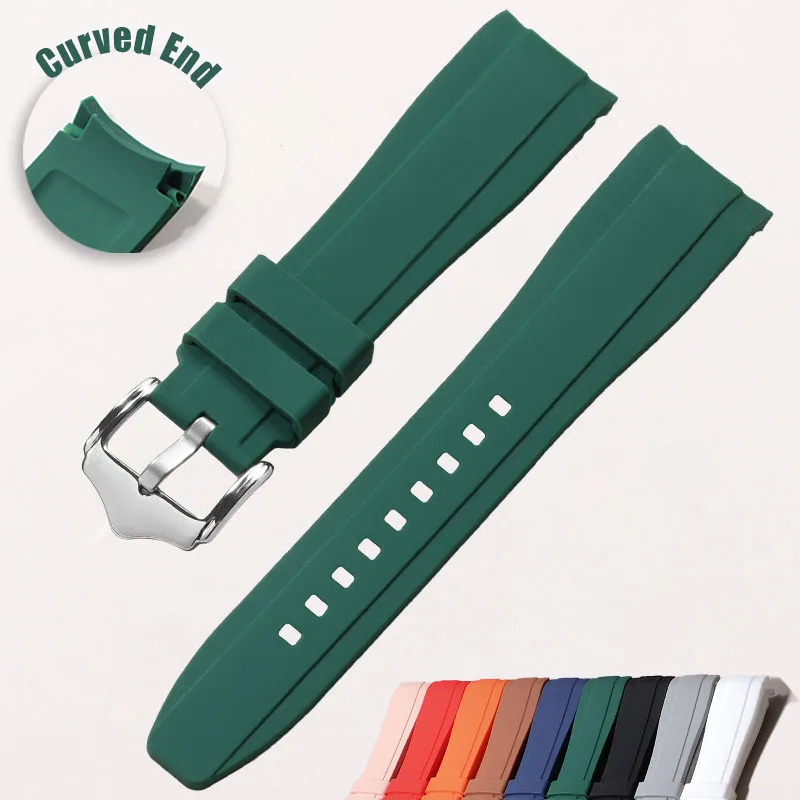 20mm 22mm Rubber Strap High Quality Curved End Silicone Watch Band for Swatch for Omega Moonswatch Bracelet Waterproof Wristband
