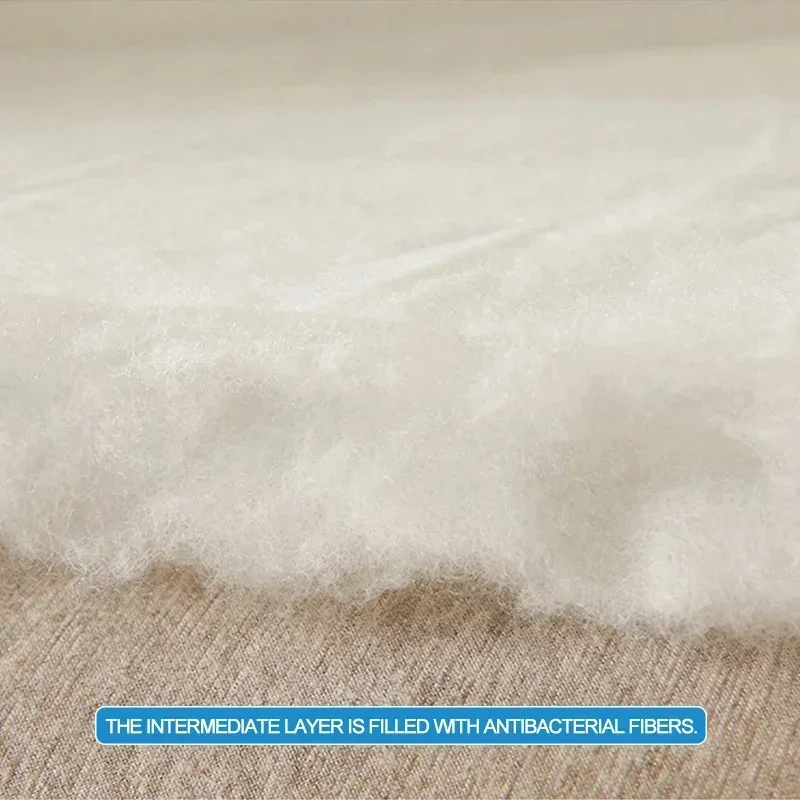 Breathable Soft Mattress Cover Fitted Sheet, Antibacterial Anti-Mite All Season Mattress Protector Non-Slip Silent Single/Double