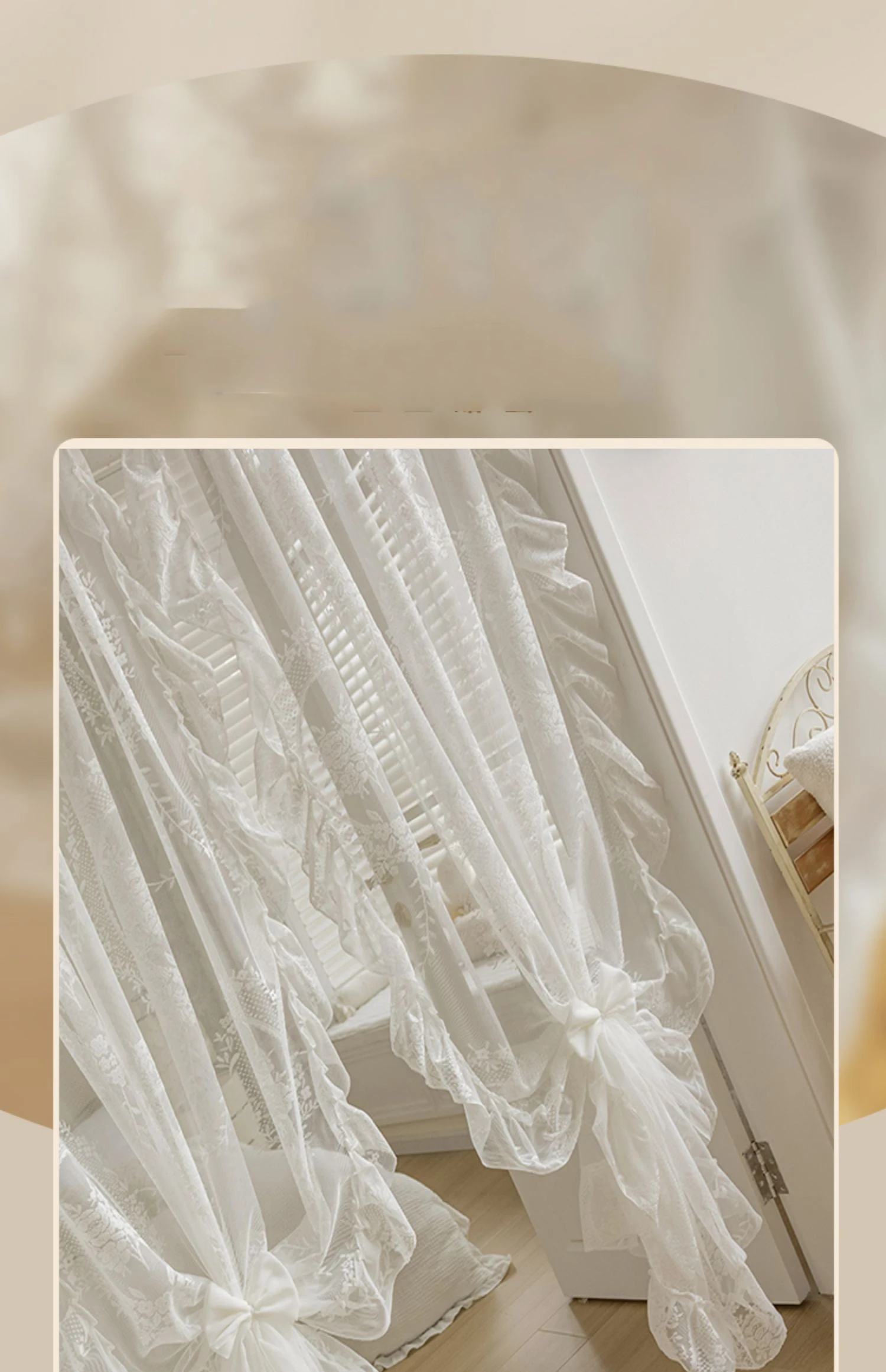 French Rococo Vintage Lace Curtains For Bedroom Bay Window, Half Curtains, Korean Style Door Curtain,High-End Home Curtain Decor