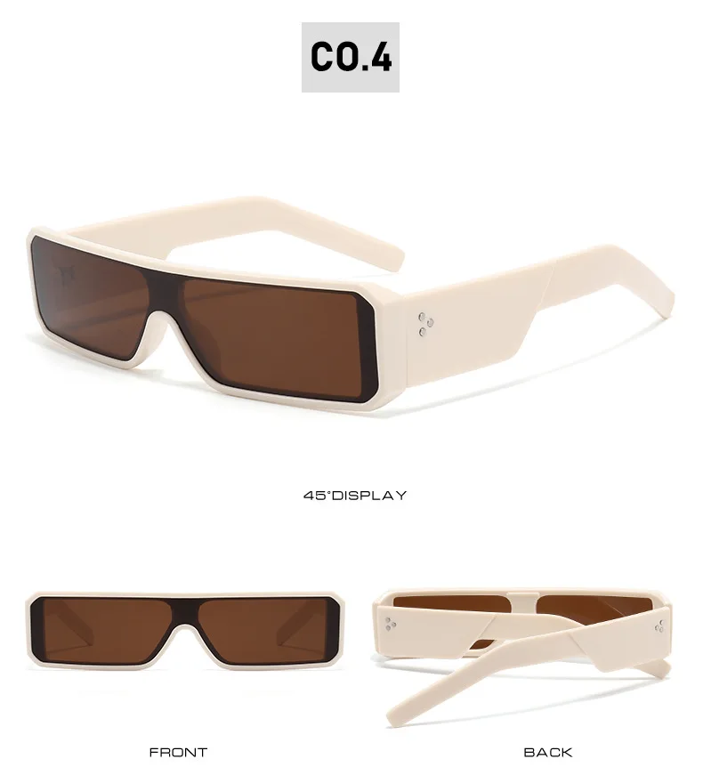 Trend Y2K Sunglasses Women Men Fashion Designer One Piece Small Square Hip Hop Punk Glasses Outdoor Driving Shades Eyewear UV400