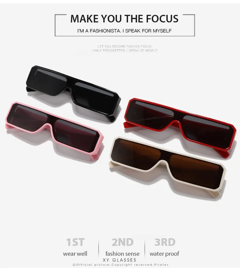 Trend Y2K Sunglasses Women Men Fashion Designer One Piece Small Square Hip Hop Punk Glasses Outdoor Driving Shades Eyewear UV400