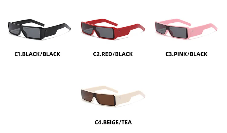 Trend Y2K Sunglasses Women Men Fashion Designer One Piece Small Square Hip Hop Punk Glasses Outdoor Driving Shades Eyewear UV400