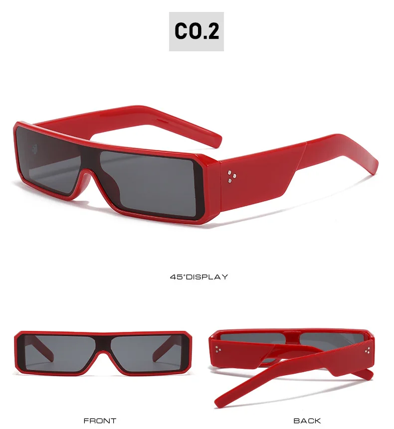 Trend Y2K Sunglasses Women Men Fashion Designer One Piece Small Square Hip Hop Punk Glasses Outdoor Driving Shades Eyewear UV400