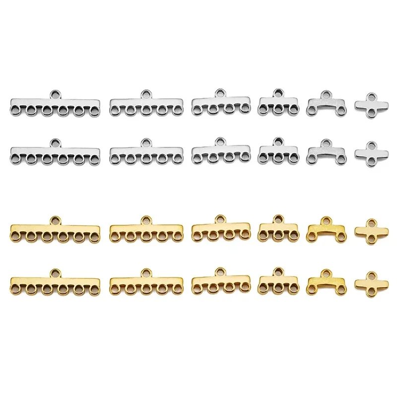 20pcs Stainless Steel Layer Clasp Bails Pendant Loops Drop Connectors 18K Fashion DIY Necklace Bracelet Jewelry Making Supplies
