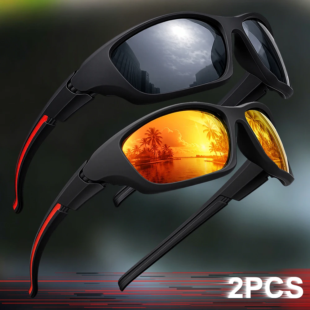 1_2pcs Advanced Cool Fantasy Polarized Surround Fashion Sunglasses,Men's and Women's Outdoor Sports,Cycling,Fishing,Hiking,Golf
