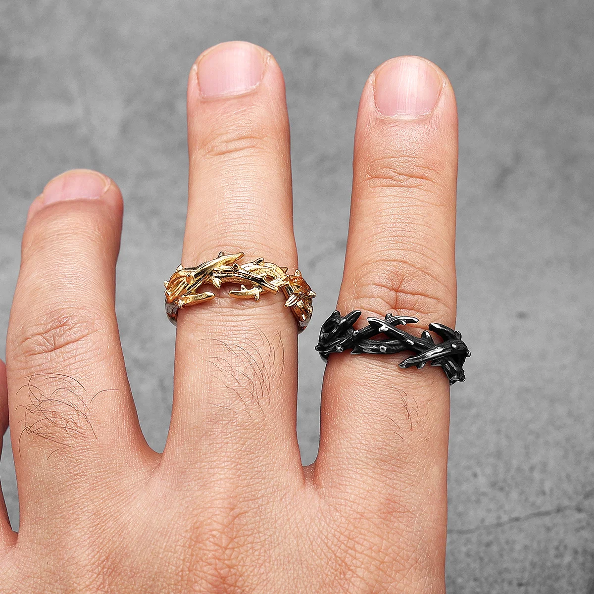 Thorn Crown Retro Stainless Steel Men Rings Punk New In For Male Women Fashion Jewelry Creativity Gift Wholesale Dropshiping