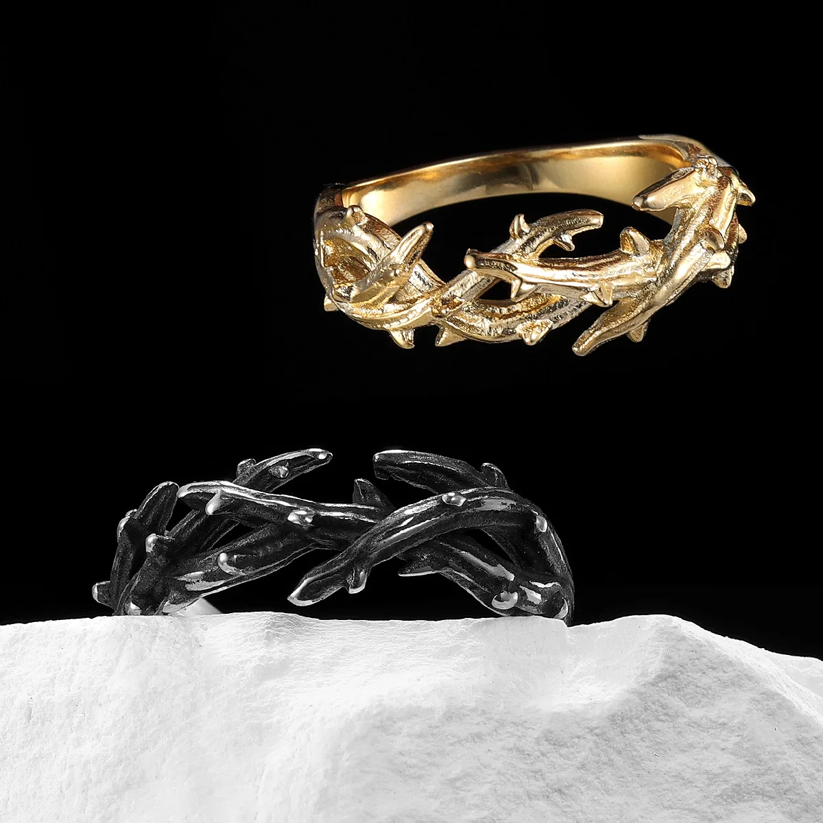 Thorn Crown Retro Stainless Steel Men Rings Punk New In For Male Women Fashion Jewelry Creativity Gift Wholesale Dropshiping