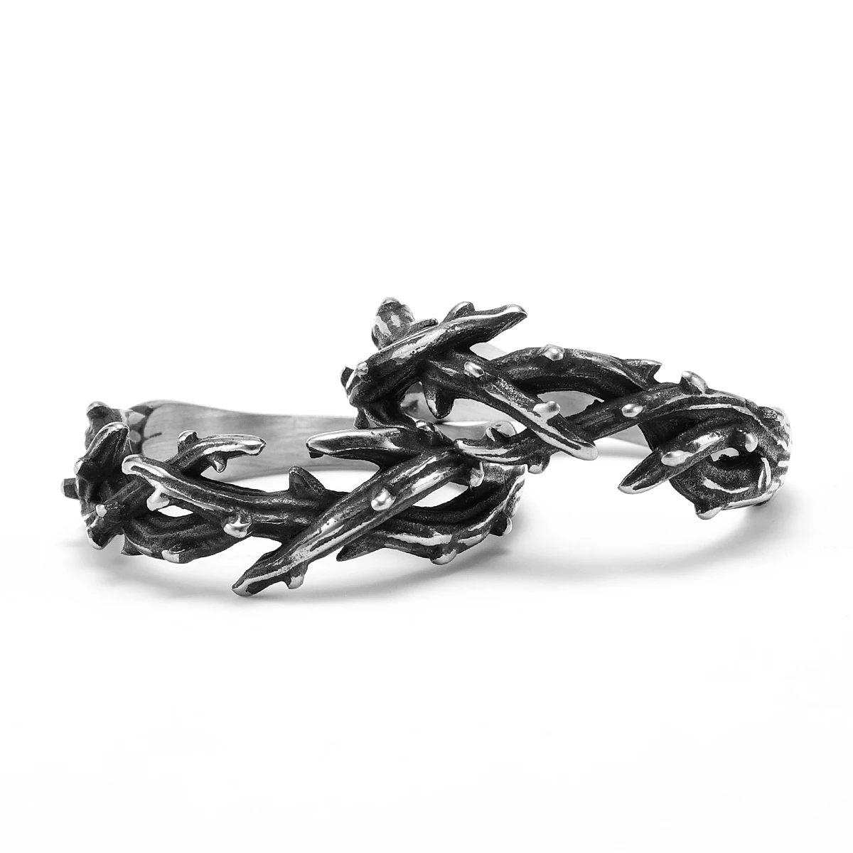 Thorn Crown Retro Stainless Steel Men Rings Punk New In For Male Women Fashion Jewelry Creativity Gift Wholesale Dropshiping