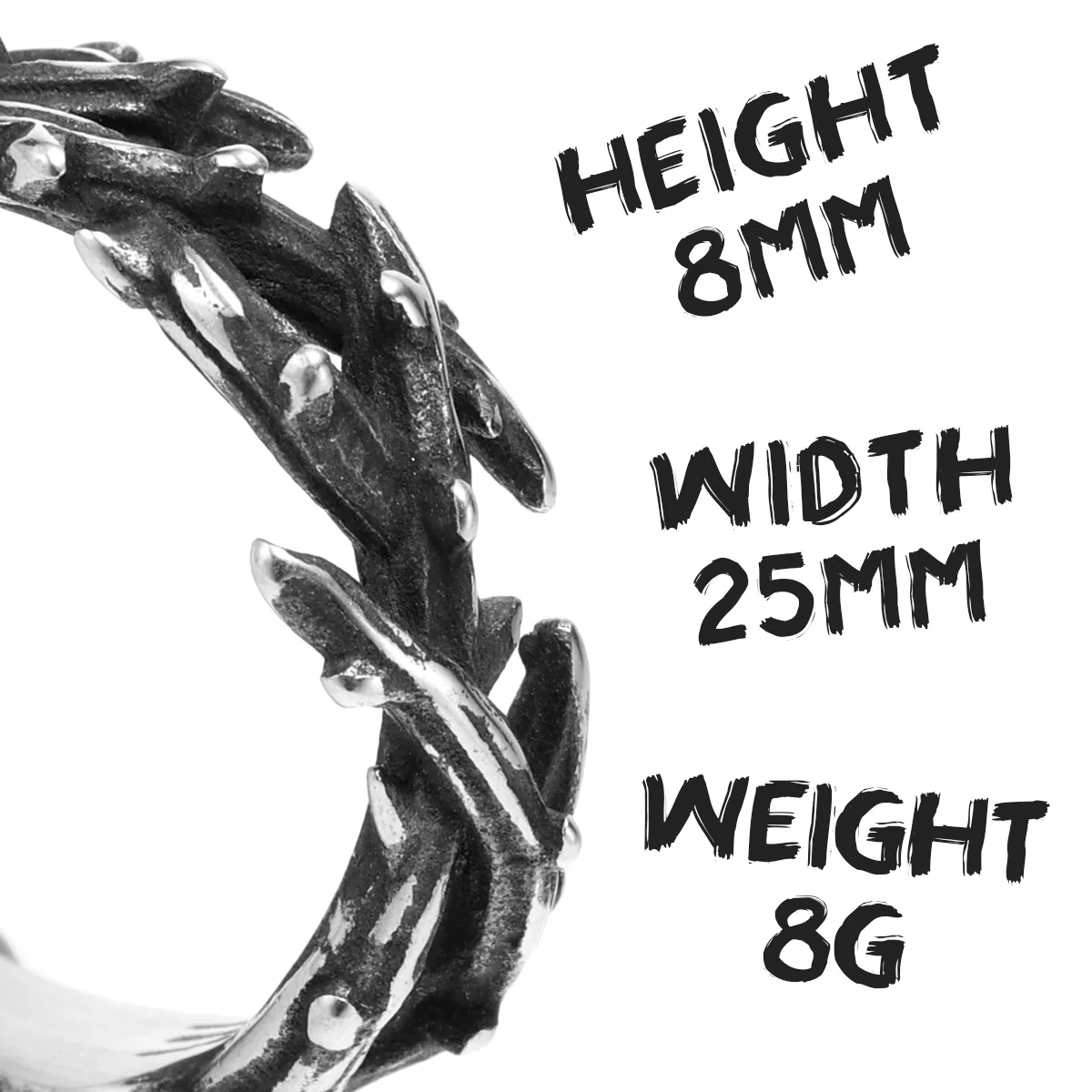 Thorn Crown Retro Stainless Steel Men Rings Punk New In For Male Women Fashion Jewelry Creativity Gift Wholesale Dropshiping