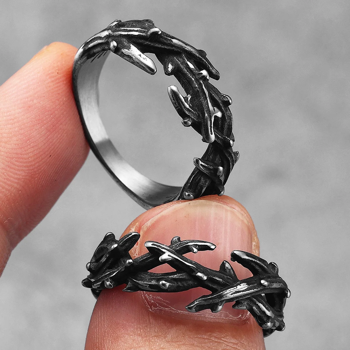 Thorn Crown Retro Stainless Steel Men Rings Punk New In For Male Women Fashion Jewelry Creativity Gift Wholesale Dropshiping