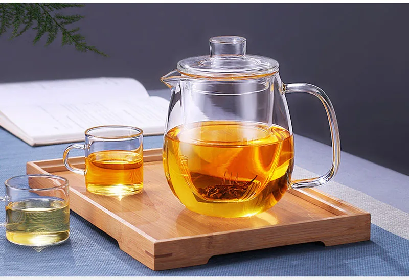 Household Teaware Glass Teapot for Stove Heat Resistant High Temperature Explosion Proof Tea Infuser Milk Rose Flower Tea Set