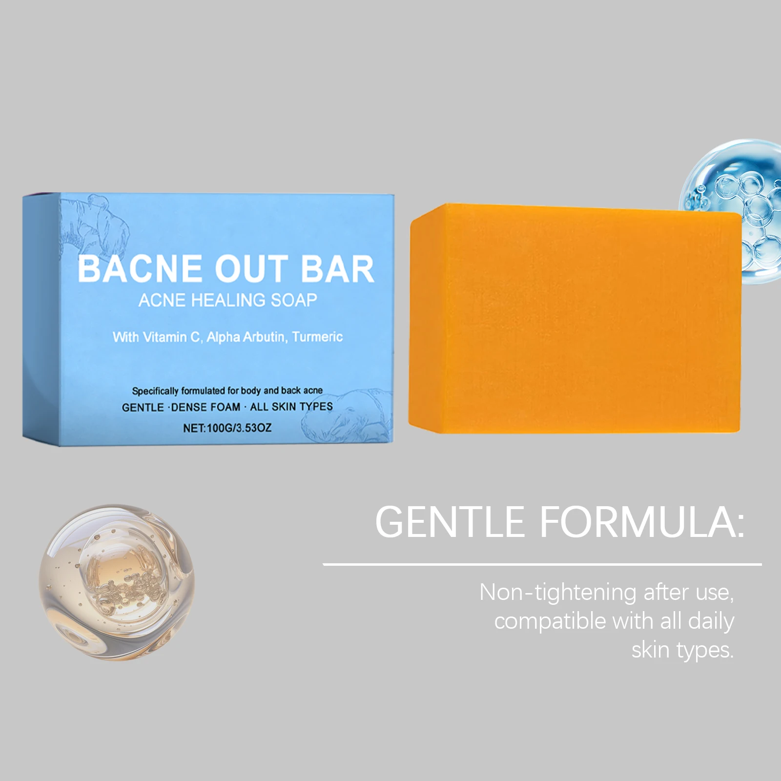 Body Cleansing Soap Gentle Anti Acne Exfoliating Facial & Body Cleanser Brightening Oil Control Soothing Skin Care Shower Soap