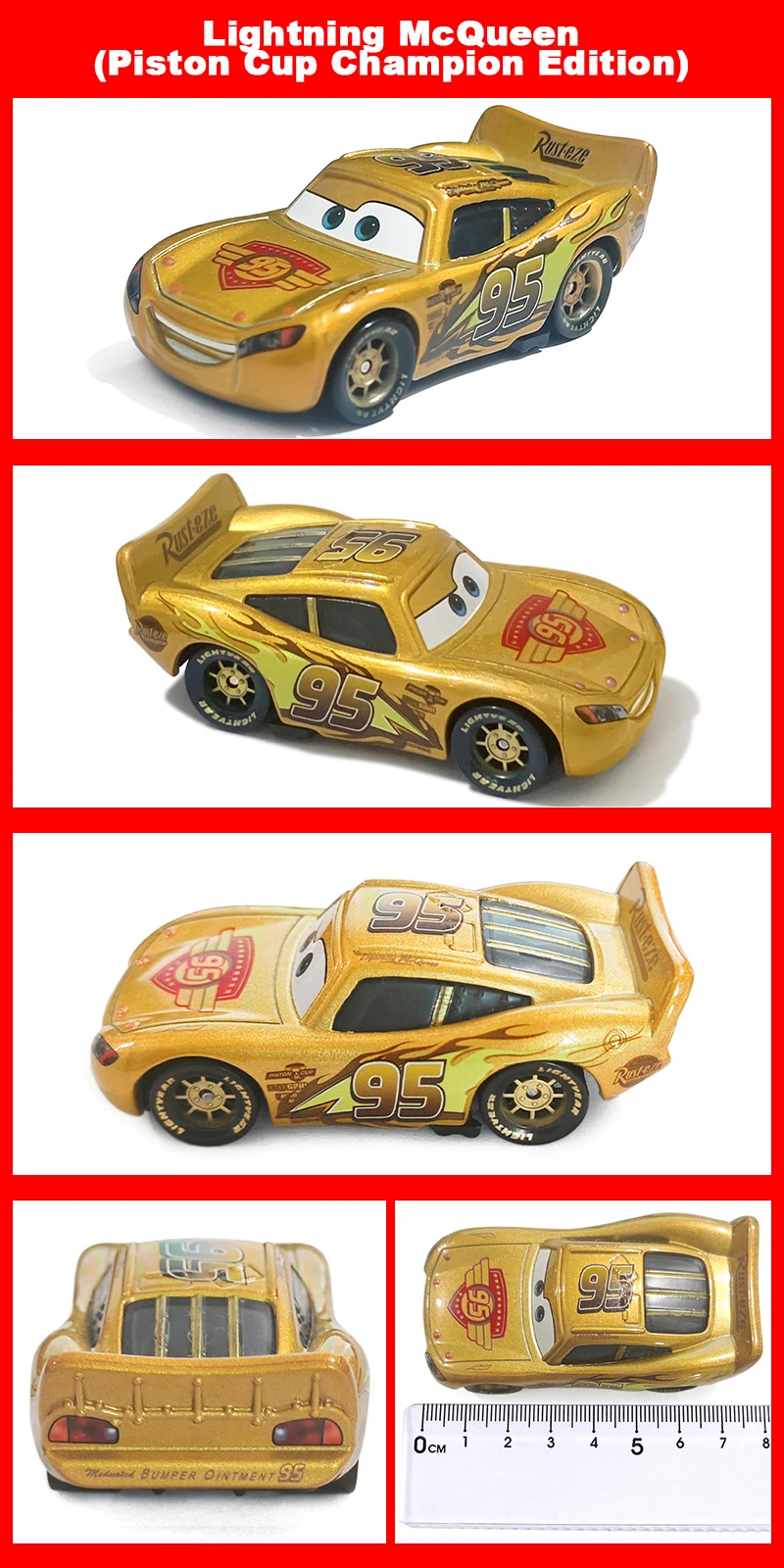 Pixar Cars Electroplated Pink 95 Lightning McQueen 1/55 Metal Die Casting Model Car Alloy Material Collectibles Racing Toys