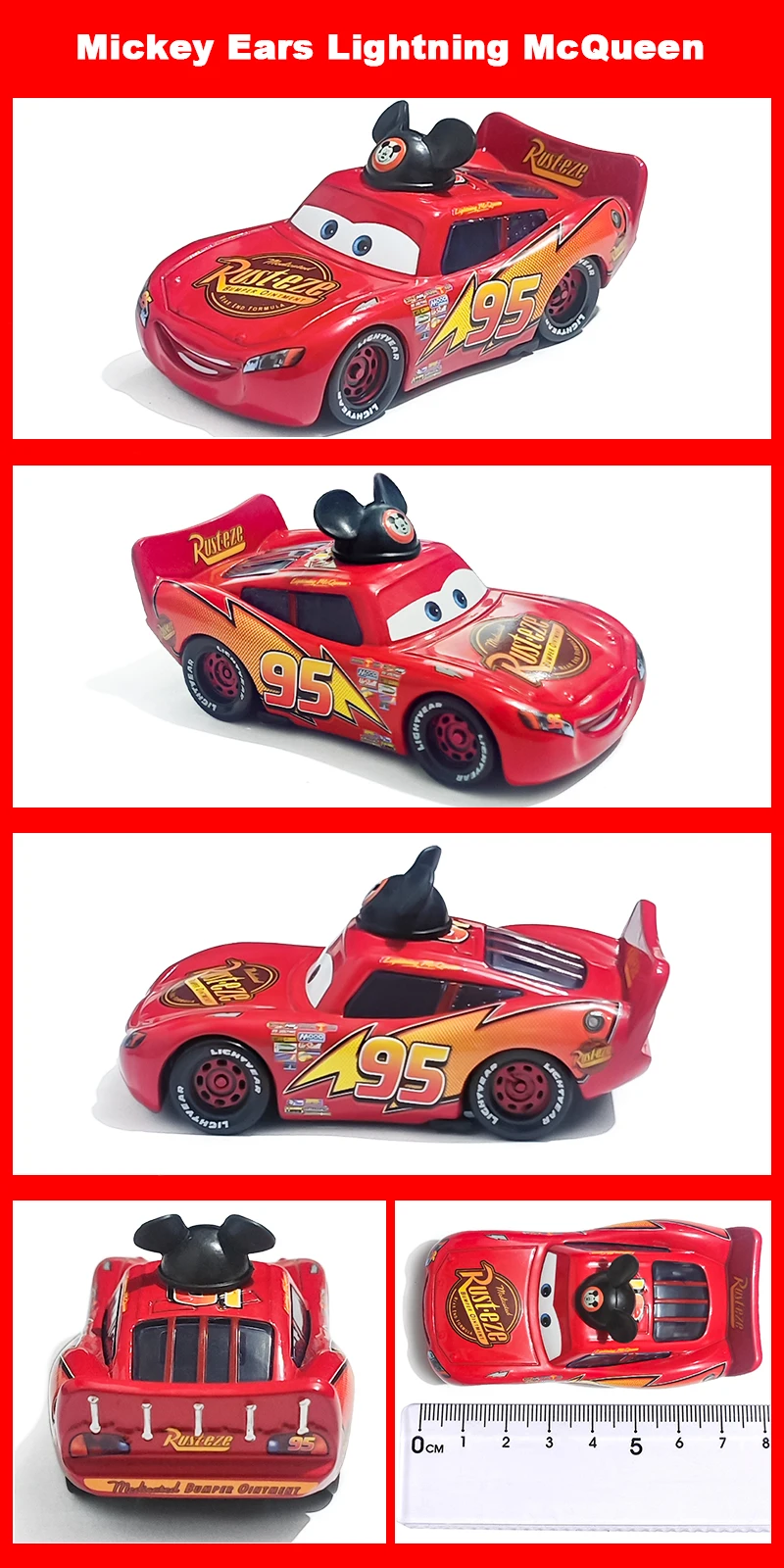 Pixar Cars Electroplated Pink 95 Lightning McQueen 1/55 Metal Die Casting Model Car Alloy Material Collectibles Racing Toys