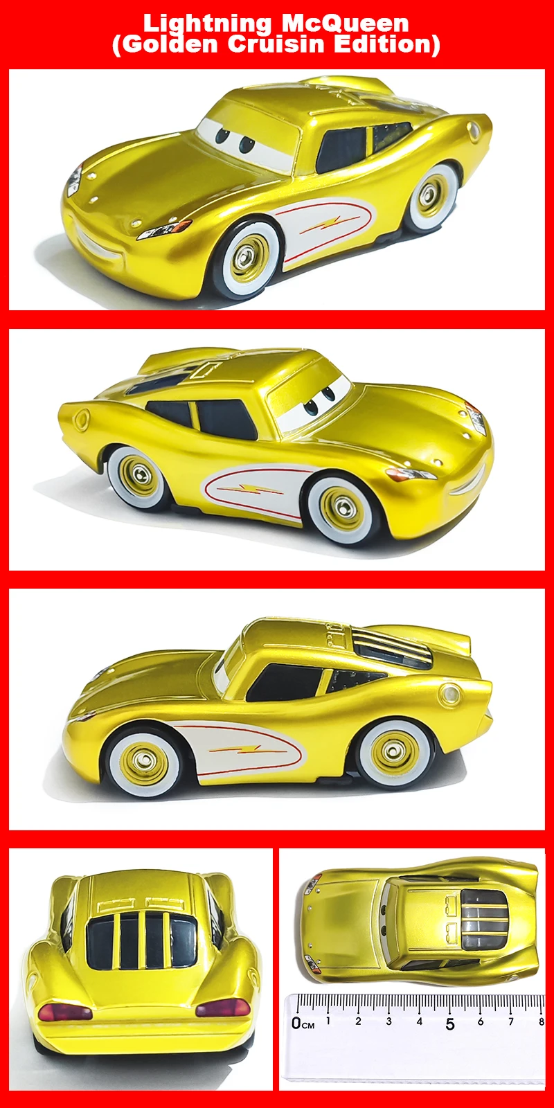 Pixar Cars Electroplated Pink 95 Lightning McQueen 1/55 Metal Die Casting Model Car Alloy Material Collectibles Racing Toys