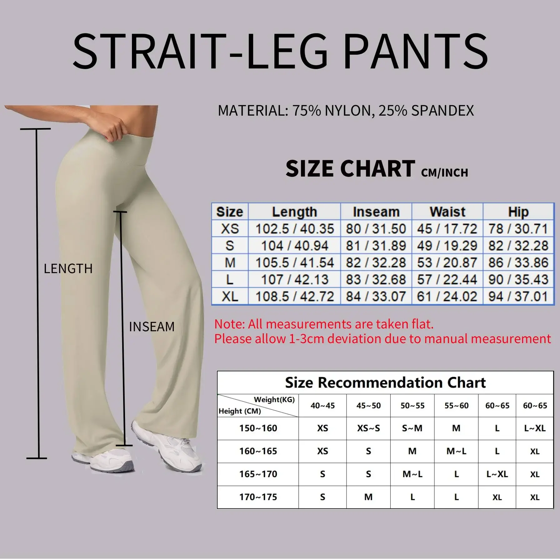 STOUREG Straight Leg Bottoms Women's Mid-Waist Yoga Pants GYM Leggings Naked Feel Pilates Running Sports Trousers