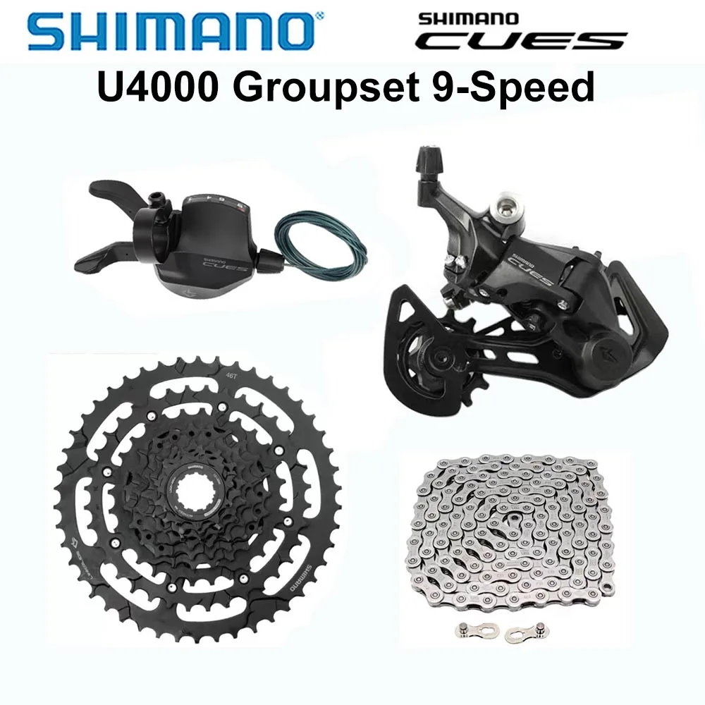 Shimano CUES U4000 9s Groupset SL-U4000 RD-U4000 RD-U3020 RD-U4020 LG300 Cassette Sprocket LG500 Chain MTB Bike Part