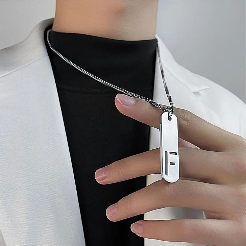 HNSP 26 Letter Rectangle Tags 316L Stainless Steel Initial Pendant Name Necklace For Men Jewelry Gift