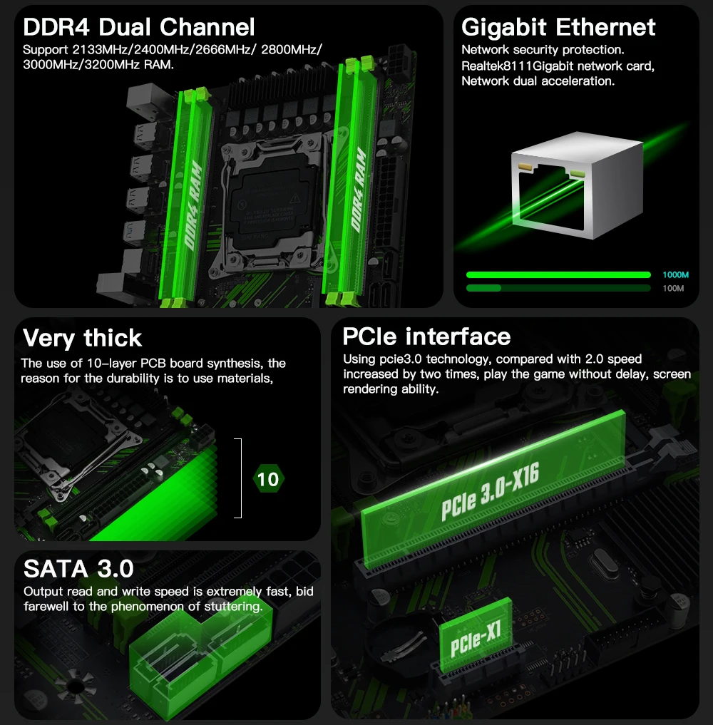 MACHINIST PR9 X99 Motherboard TPM2.0 Module Intel Xeon E5 2680 V3 CPU Support DDR4 RAM Dual-Channel USB3.0 Optional Kit Combo
