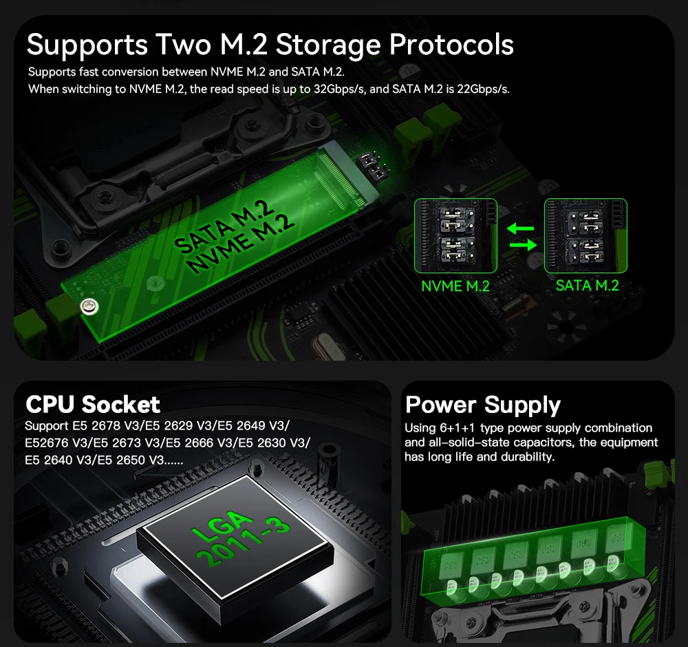MACHINIST PR9 X99 Motherboard TPM2.0 Module Intel Xeon E5 2680 V3 CPU Support DDR4 RAM Dual-Channel USB3.0 Optional Kit Combo