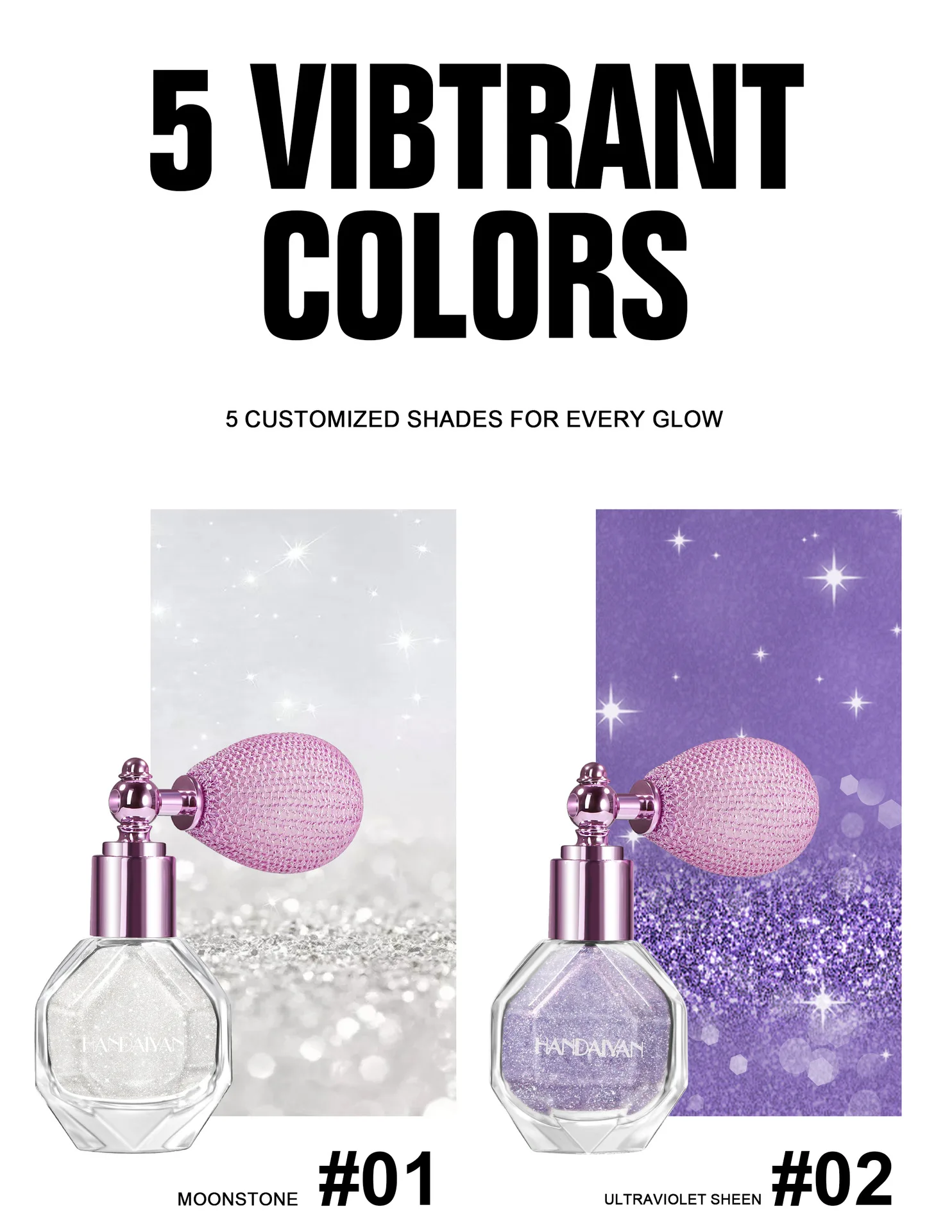 5 Color Shimmer Powder Spray For Body Face Hair Makeup Glitter Highlighter Brightening Sparkle Party Cosmetics