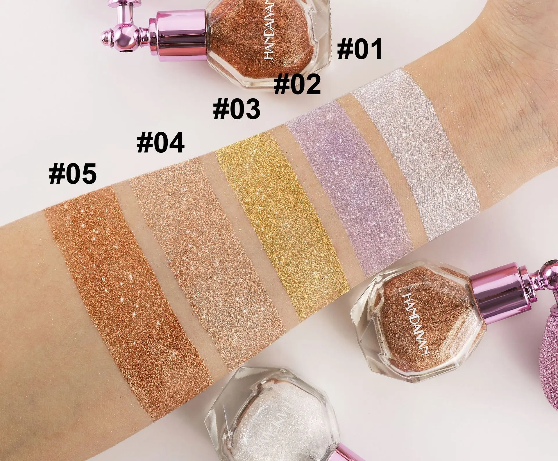 5 Color Shimmer Powder Spray For Body Face Hair Makeup Glitter Highlighter Brightening Sparkle Party Cosmetics