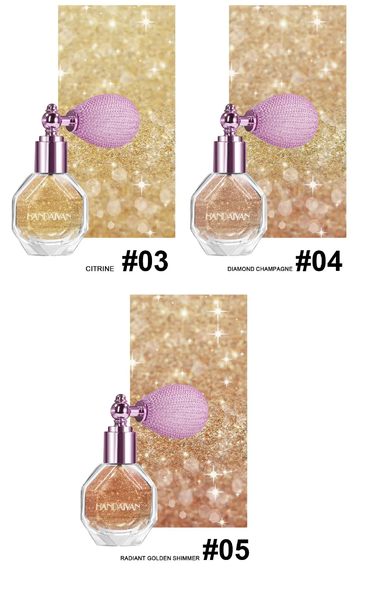 5 Color Shimmer Powder Spray For Body Face Hair Makeup Glitter Highlighter Brightening Sparkle Party Cosmetics